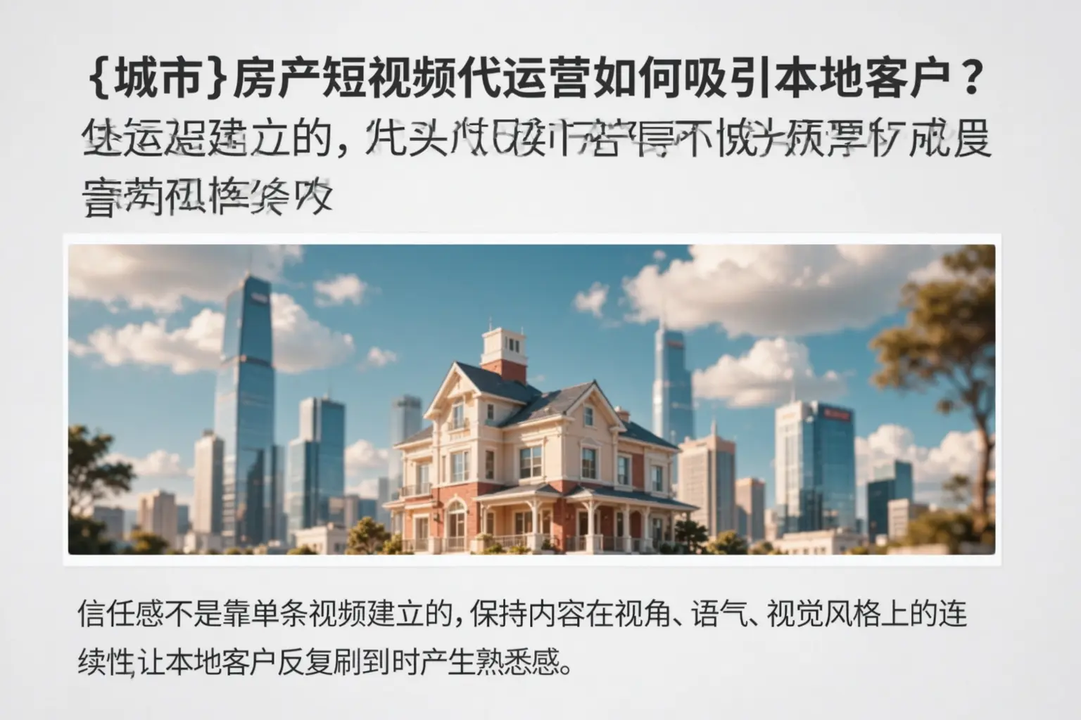 聊城房产短视频代运营如何吸引本地客户？