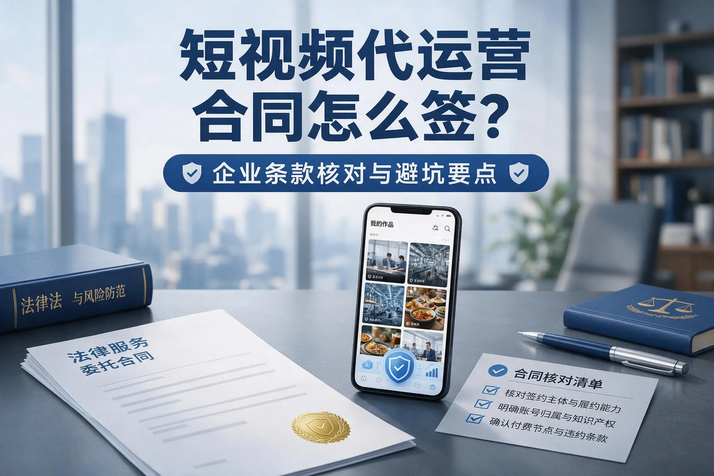 短视频代运营合同怎么签?聊城企业条款核对与避坑要点