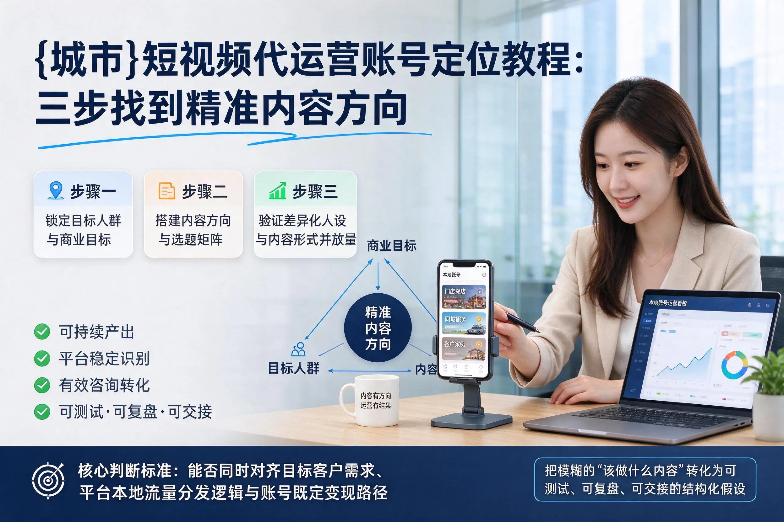 聊城短视频代运营账号定位教程：三步找到精准内容方向