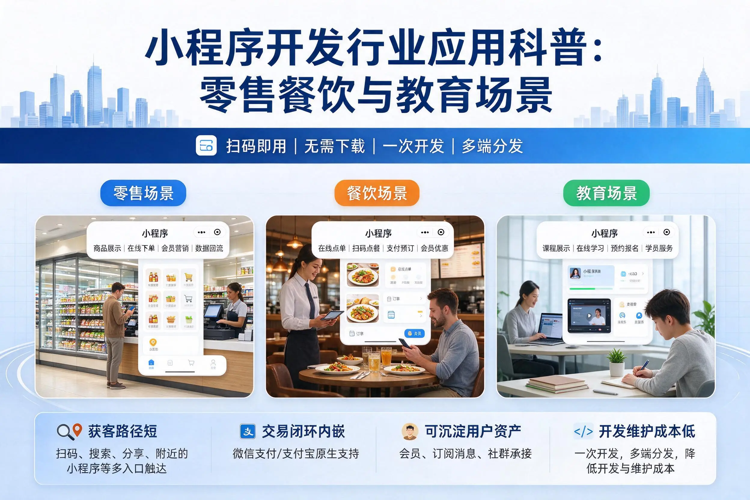 聊城小程序开发行业应用科普:零售餐饮与教育场景