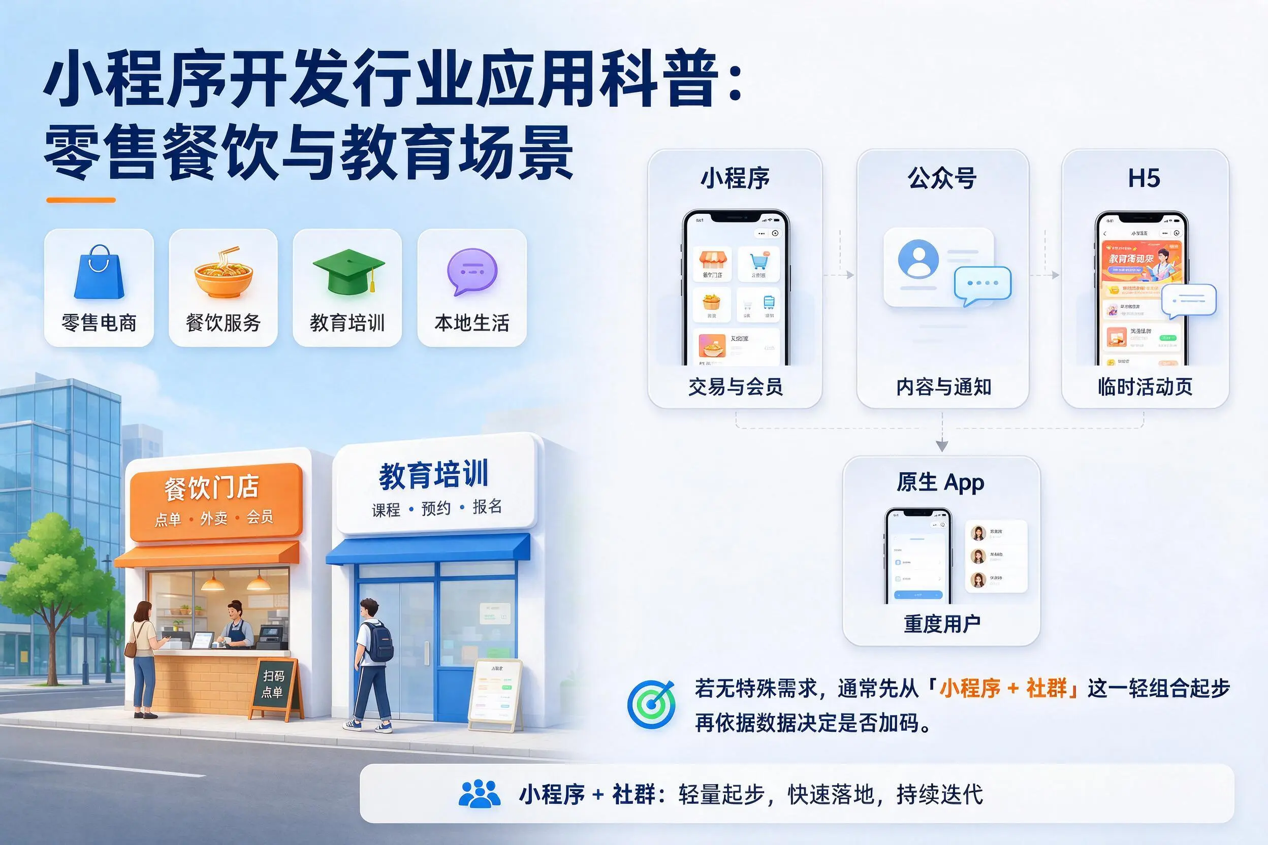 聊城小程序开发行业应用科普:零售餐饮与教育场景