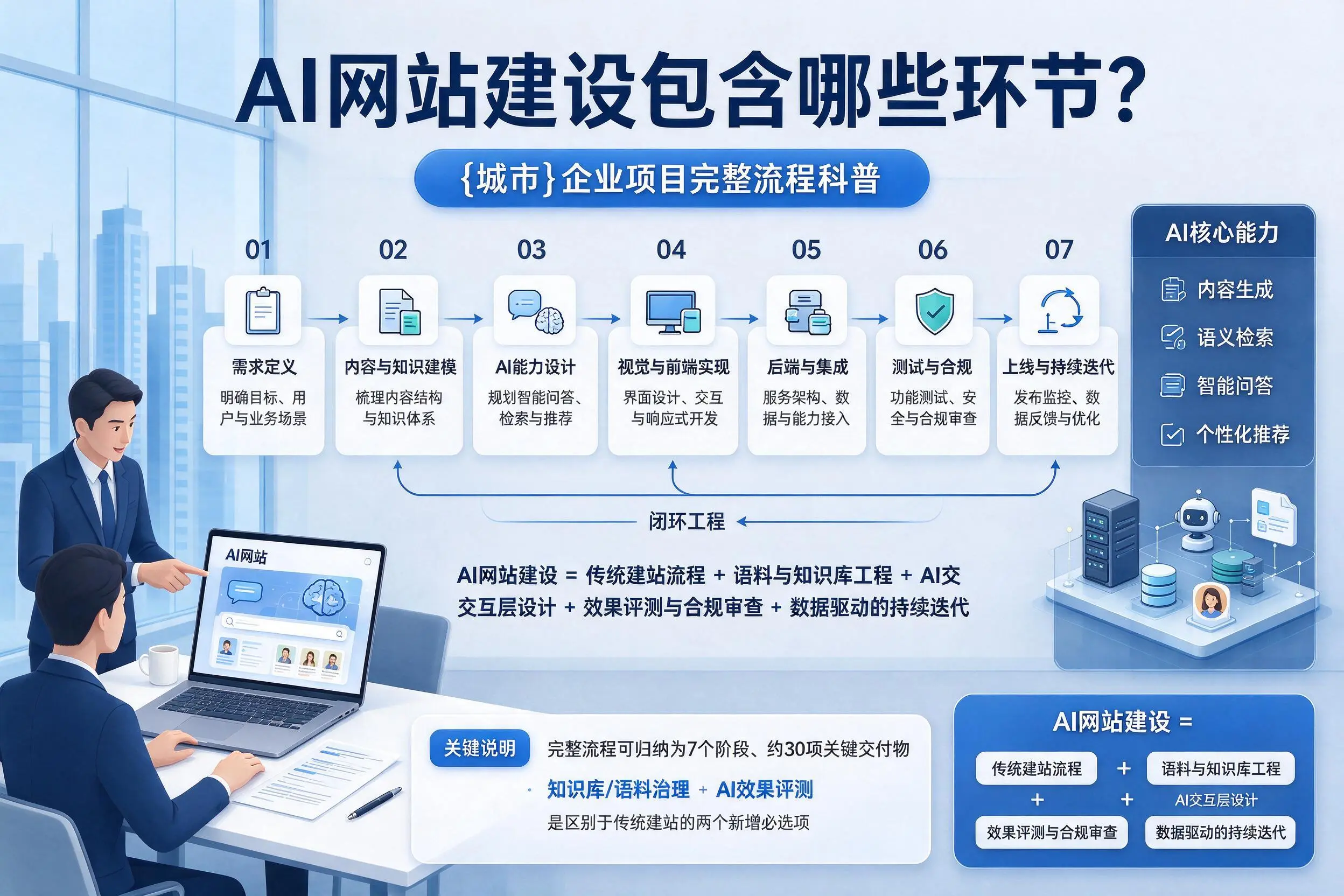 AI网站建设包含哪些环节？聊城企业项目完整流程科普