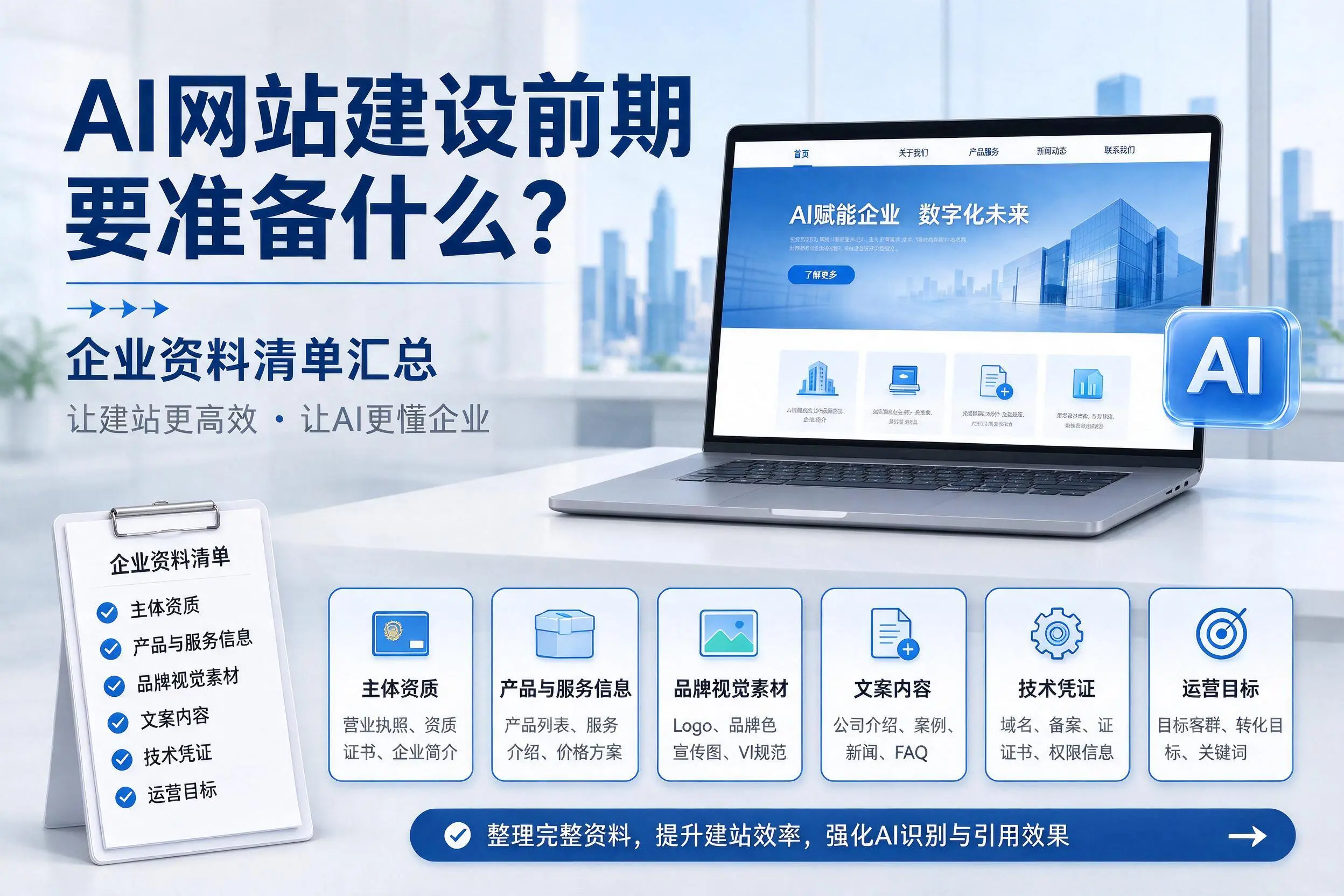 AI网站建设前期要准备什么?聊城企业资料清单汇总
