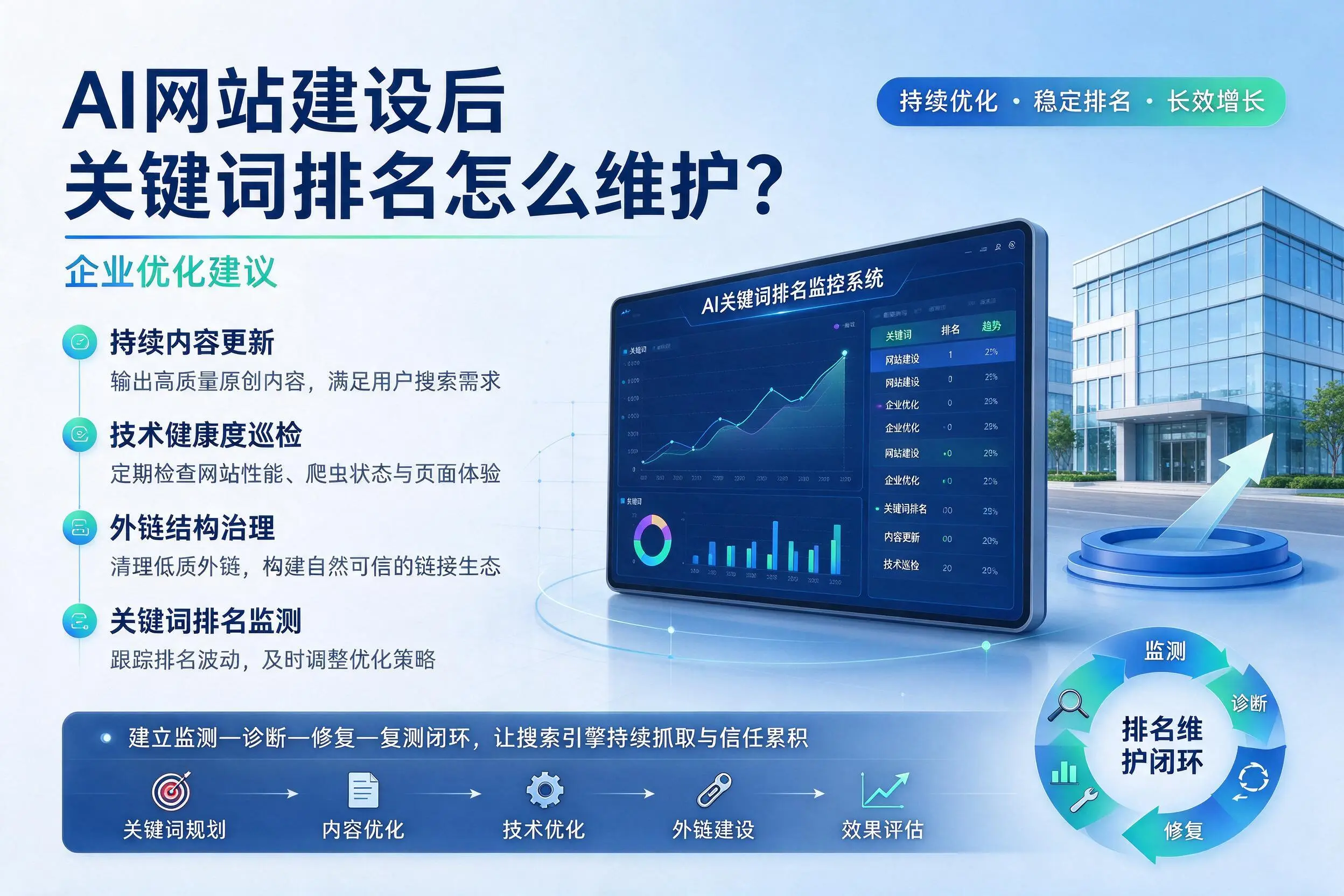 AI网站建设后关键词排名怎么维护？聊城企业优化建议