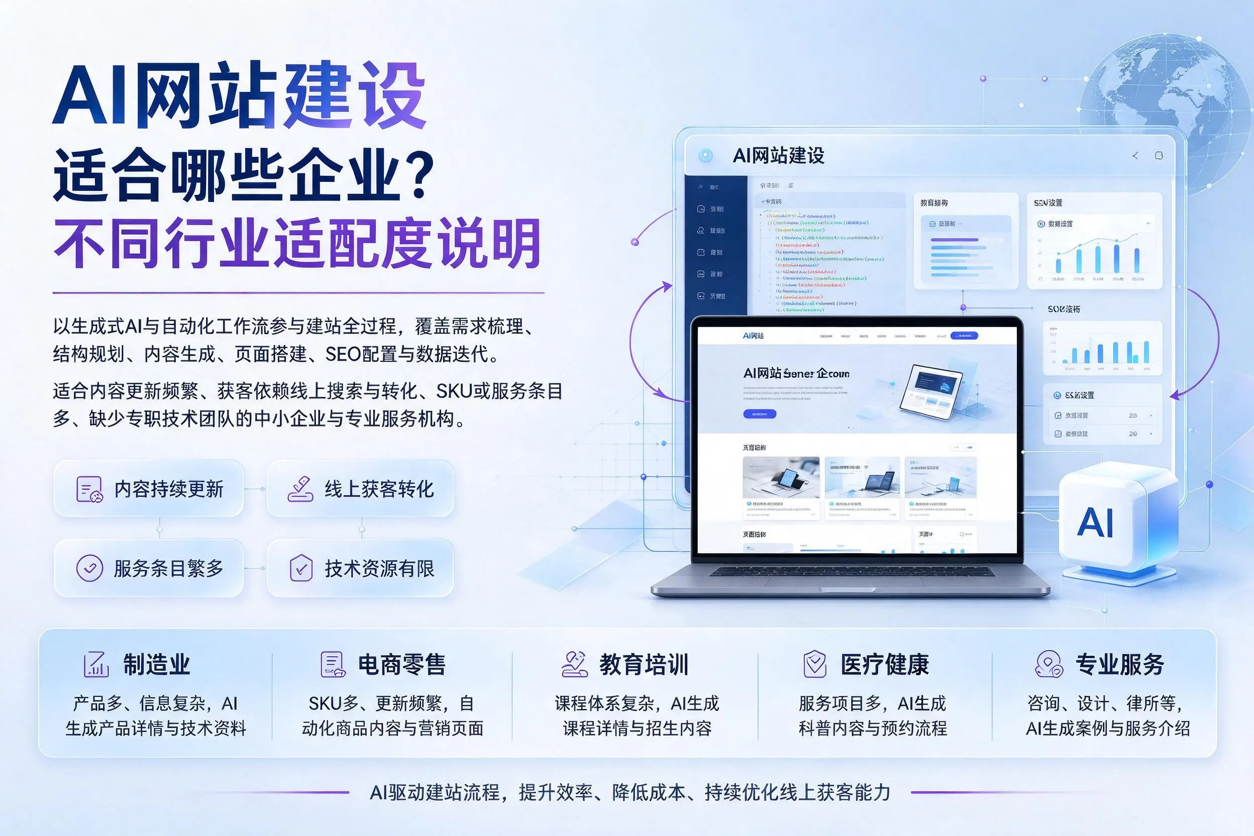 AI网站建设适合哪些企业？聊城不同行业适配度说明